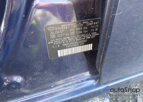 2008 Hyundai Elantra Gls/Se z USA, uszkodzony, nr VIN KMHDU46D98U288883